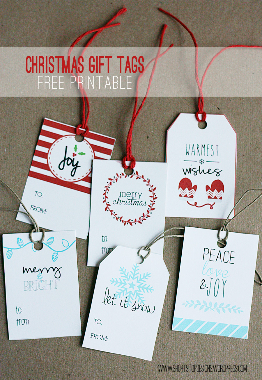 Christmas Gift Tags – Free Printable – Short Stop Designs