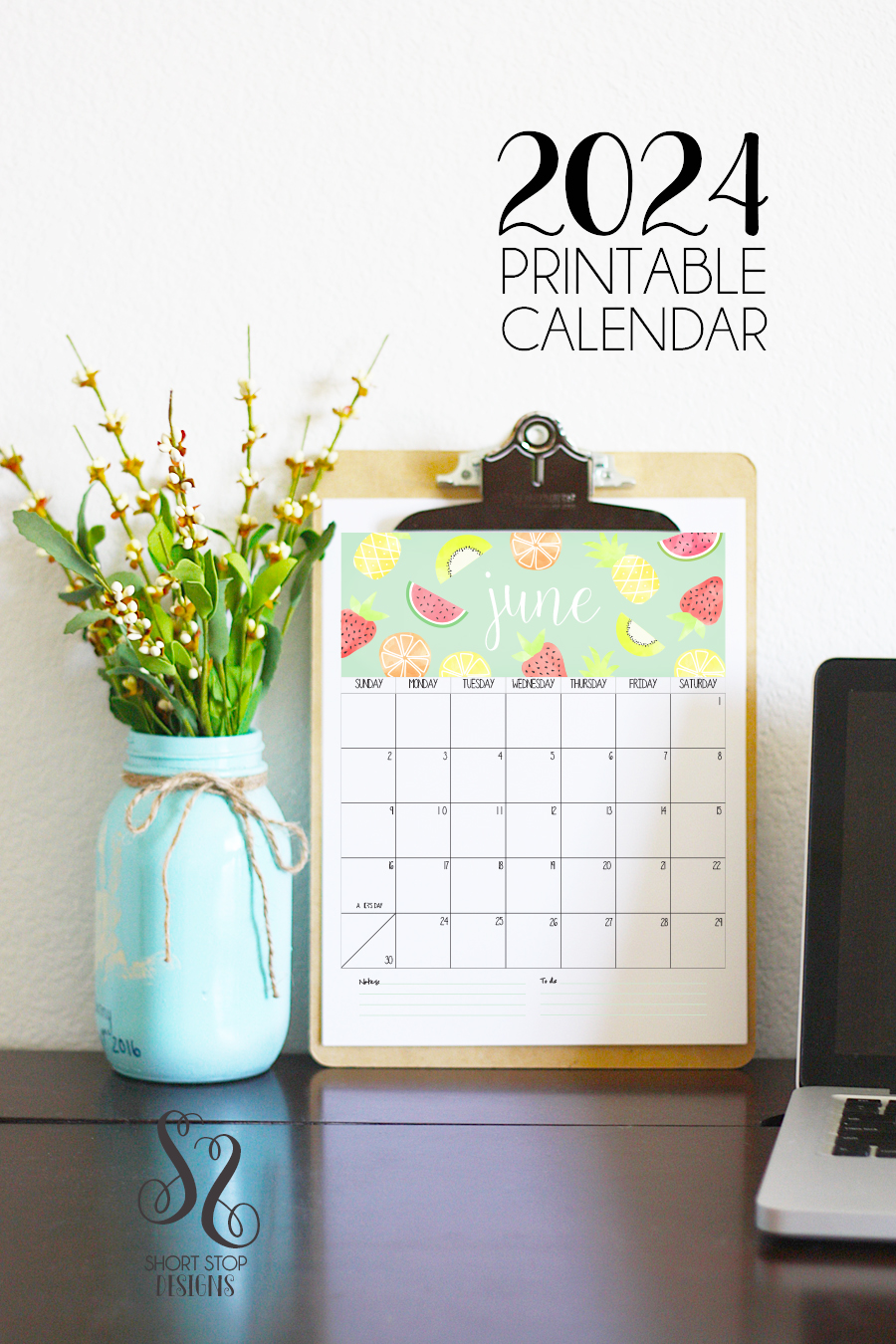 2024 Printable Calendar Short Stop Designs